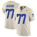 LA.Rams #77 Alaric Jackson Player Bone Limited Vapor Home Game Odoa Stitched Jerseys