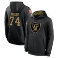 LV.Raiders #74 Kolton Miller Player Black Salute to Service Hoodies Limited Game Odoa Stitched Jerseys