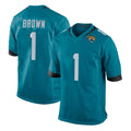J.Jaguars #1 Montaric Brown Player Teal Home Game Odoa Stitched Jerseys