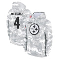 P.Steelers #4 DK Metcalf Player Arctic Camo Limited Salute to Service Pullover Hoodies Game Odoa Stitched Jerseys