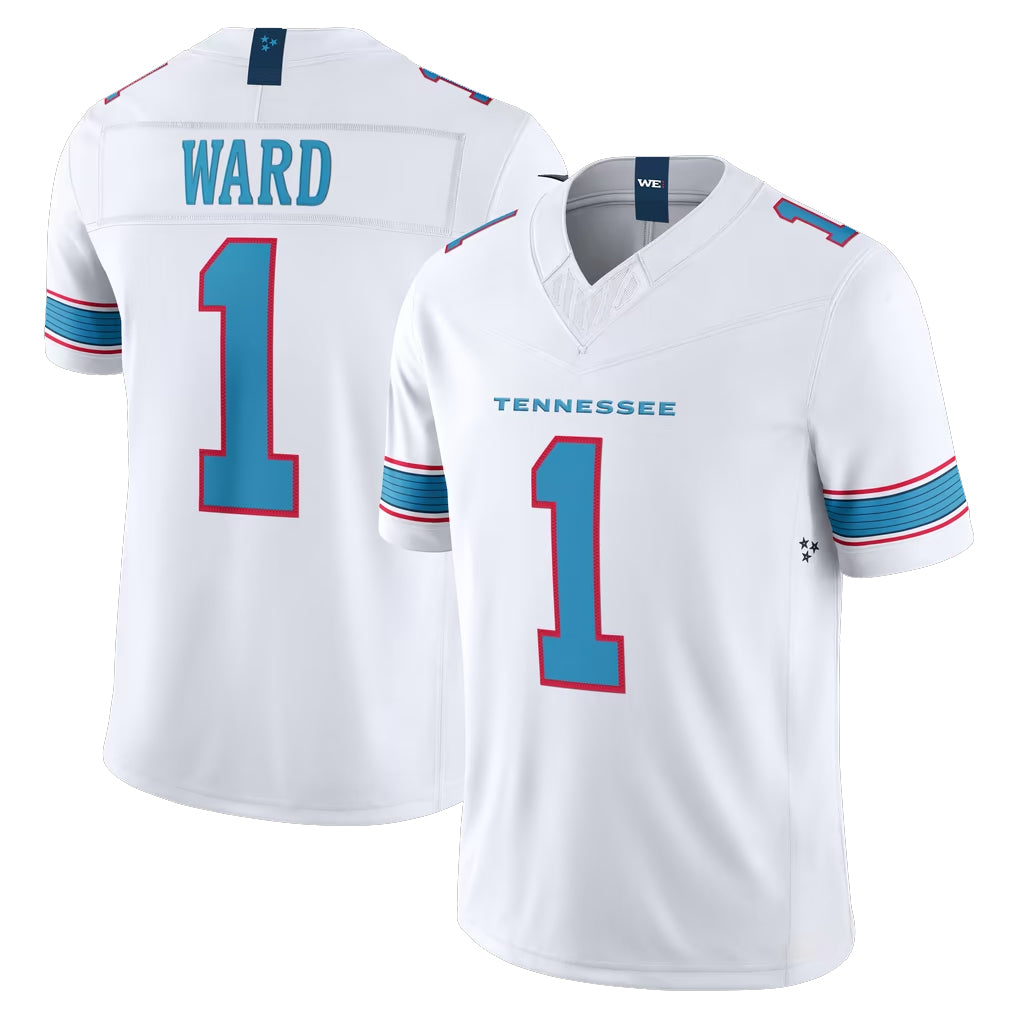 T.Titans #1 Cam Ward Player White Limited Vapor F.U.S.E. Home Game Odoa Stitched Jerseys