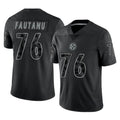P.Steelers #76 Troy Fautanu Player Black Reflective Limited Home Game Odoa Stitched Jerseys