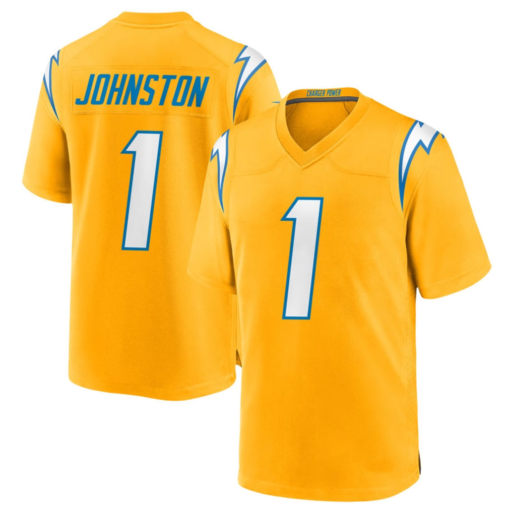 LA.Chargers #1 Quentin Johnston Player Gold Home Game Odoa Stitched Jerseys