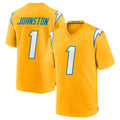 LA.Chargers #1 Quentin Johnston Player Gold Home Game Odoa Stitched Jerseys