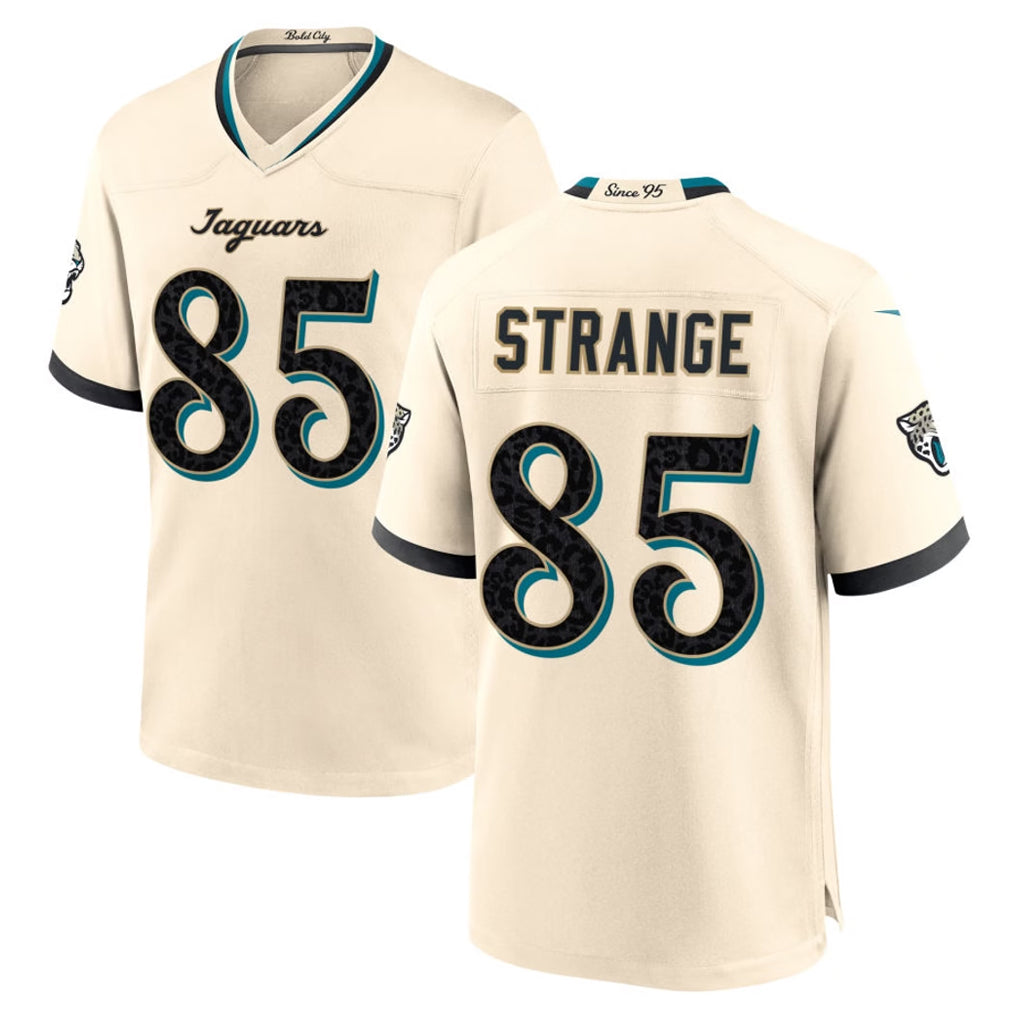 J.Jaguars #85 Brenton Strange Player Natural 2026 Rivalries Collection Game Odoa Stitched Jerseys