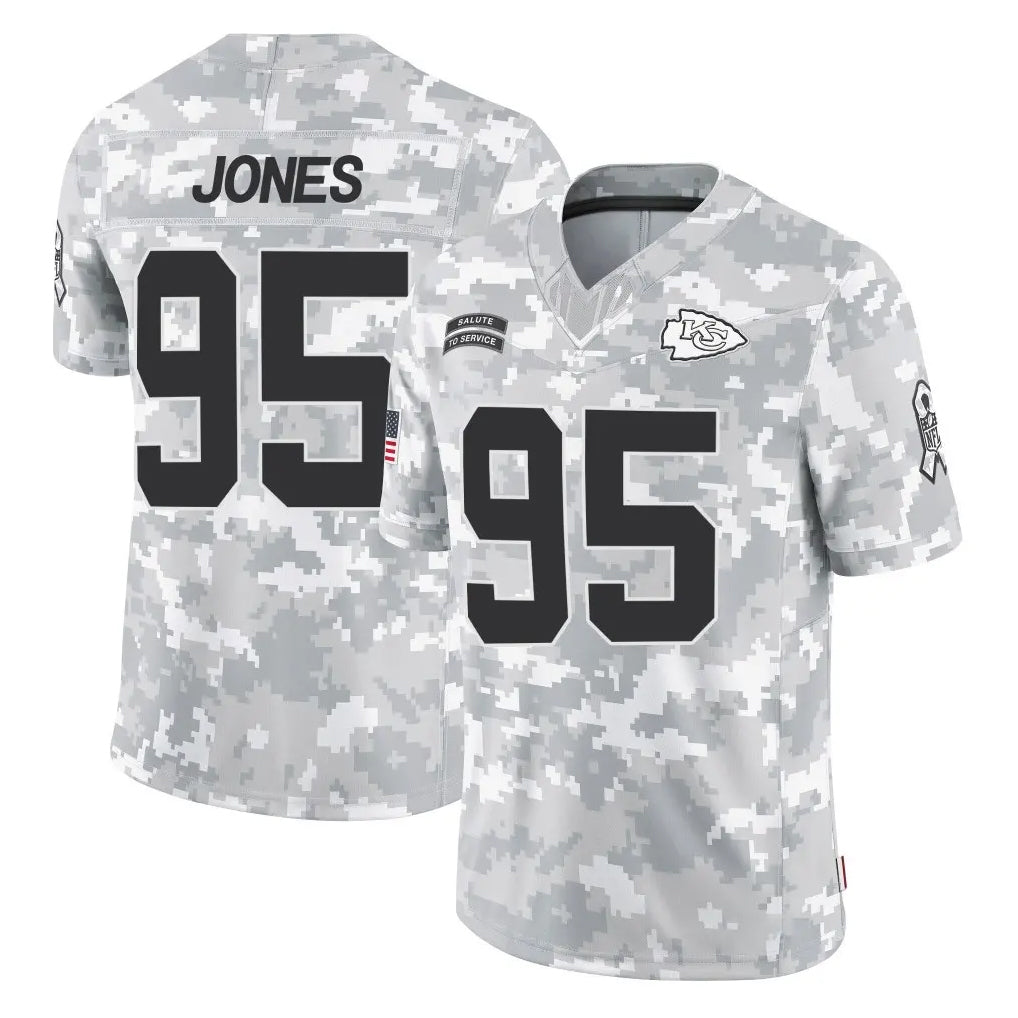 KC.Chiefs #95 Chris Jones Player Arctic Camo Salute To Service Limited Game Odoa Stitched Jerseys