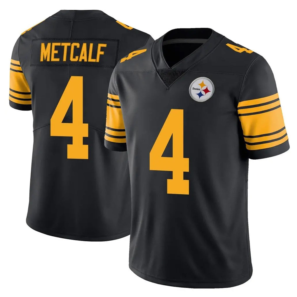 P.Steelers #4 DK Metcalf Player Black Limited Color Rush Home Game Odoa Stitched Jerseys