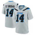D.Lions #14 Amon-Ra St. Brown Player Silver 2026 Rivalries Collection Home Game Odoa Stitched Jerseys