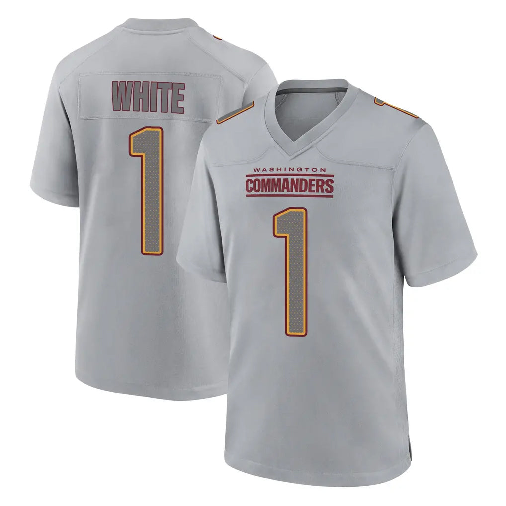 W.Commanders #1 Rachaad White Player Gray Atmosphere Fashion Home Game Odoa Stitched Jerseys