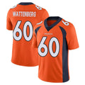 D.Broncos #60 Luke Wattenberg Player Orange Color Vapor Untouchable Limited Game Odoa Stitched Jerseys