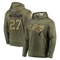 TB.Buccaneers #27 Zyon McCollum Player Olive Salute to Service Pullover Hoodie Home Game Odoa Stitched Jerseys