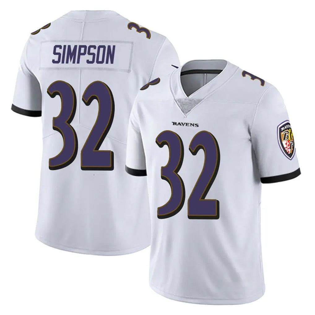 B.Ravens #32 Trenton Simpson Player White Vapor F.U.S.E. Limited Odoa Stitched Jerseys