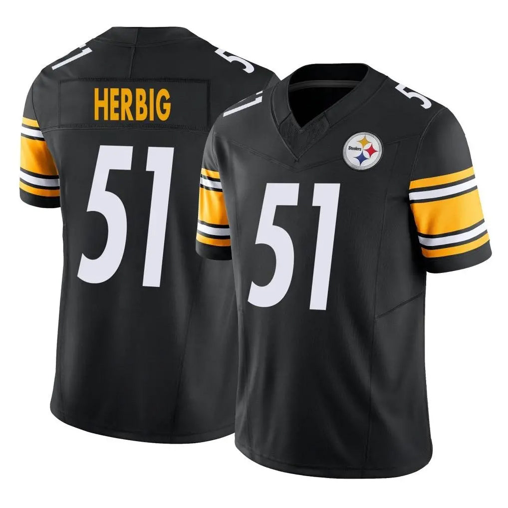 P.Steelers #51 Nick Herbig Player Black Limited Vapor F.U.S.E. Home Game Odoa Stitched Jerseys