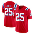 NE.Patriots #25 Marcus Jones Player Red Limited Vapor F.U.S.E. Home Game Odoa Stitched Jerseys