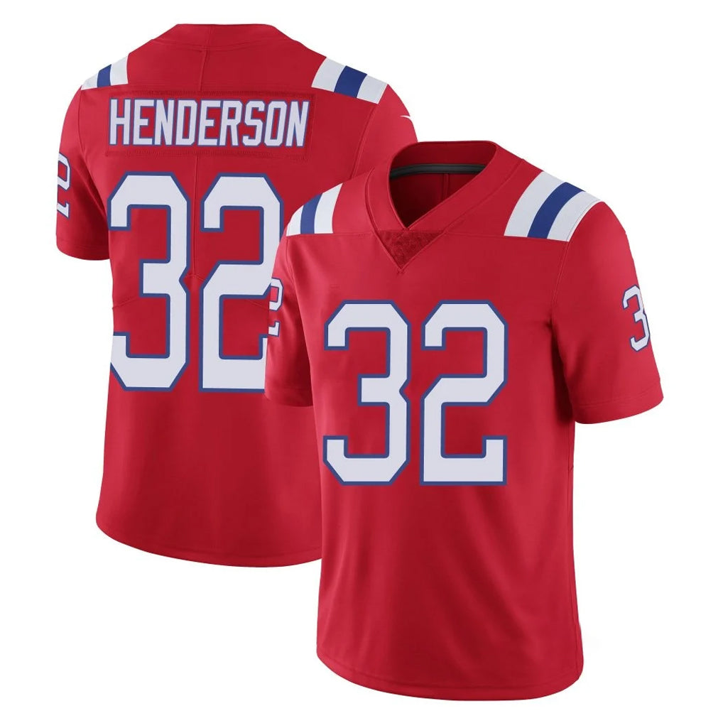 NE.Patriots #32 TreVeyon Henderson Player Red Vapor Untouchable Home Game Odoa Stitched Jerseys