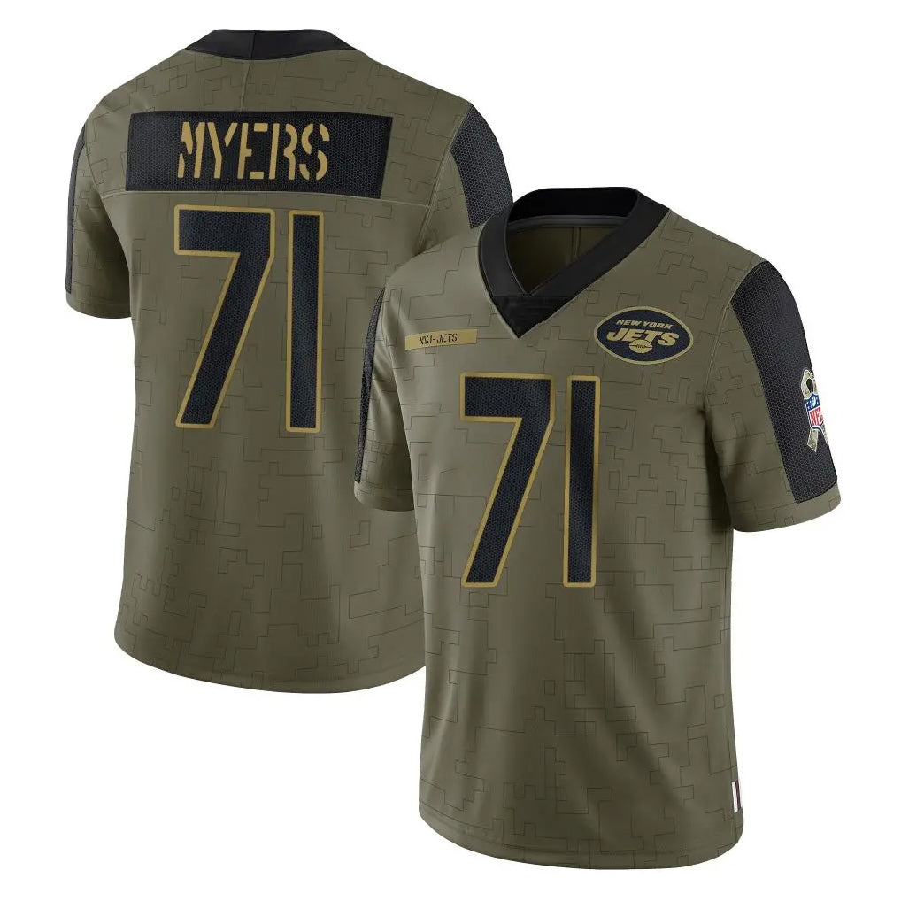 NY.Jets #71 Josh Myers Player Olive Salute To Service Limited Game Odoa Stitched Jerseys