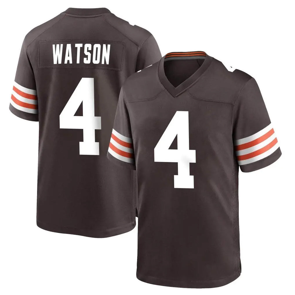 C.Browns #4 Deshaun Watson Player Brown Home Game Odoa Stitched Jerseys