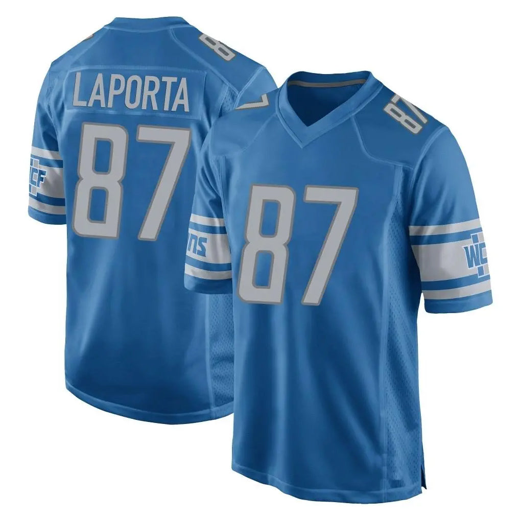 D.Lions #87 Sam LaPorta Player Blue Home Game Odoa Stitched Jerseys
