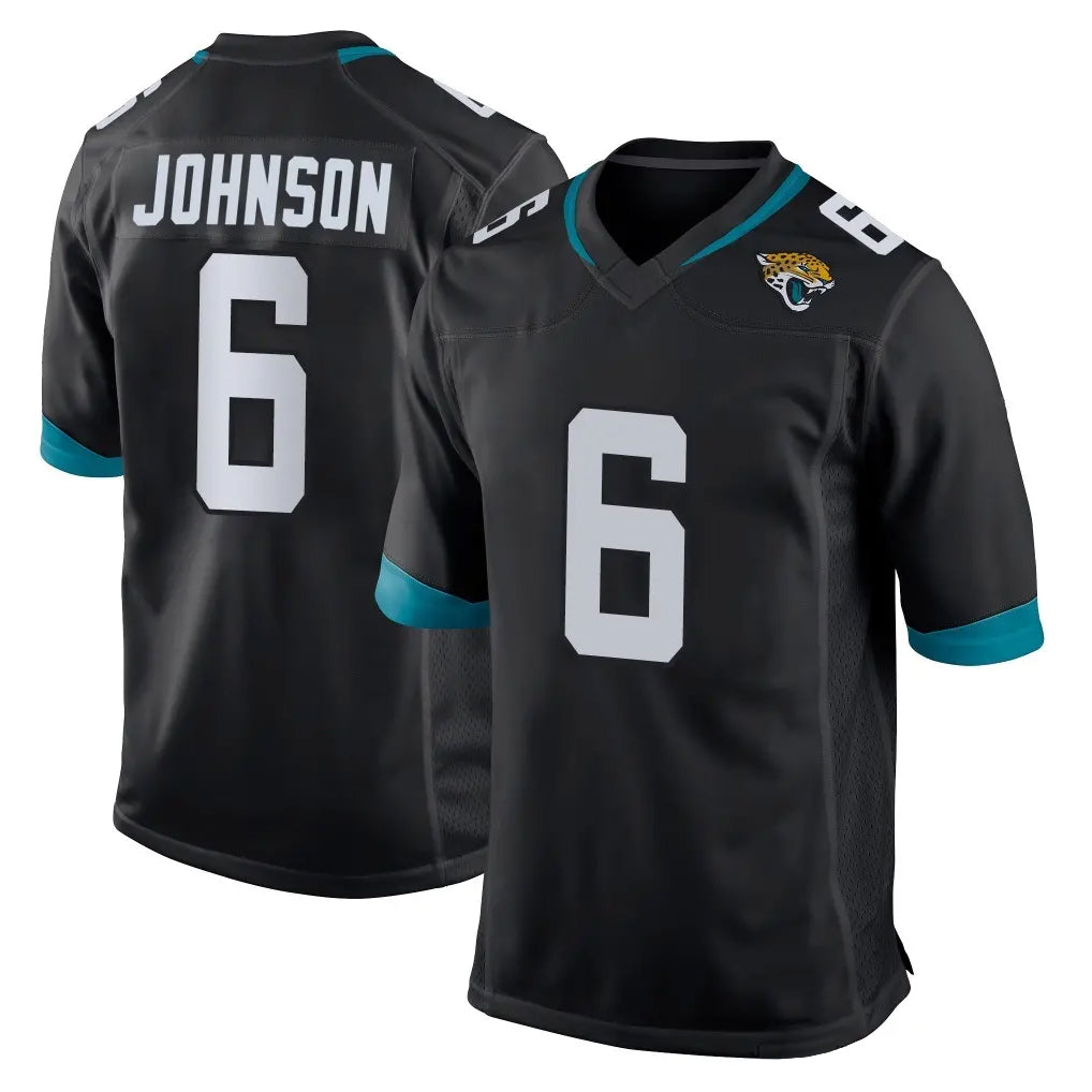 J.Jaguars #6 Antonio Johnson Player Black Home Game Odoa Stitched Jerseys