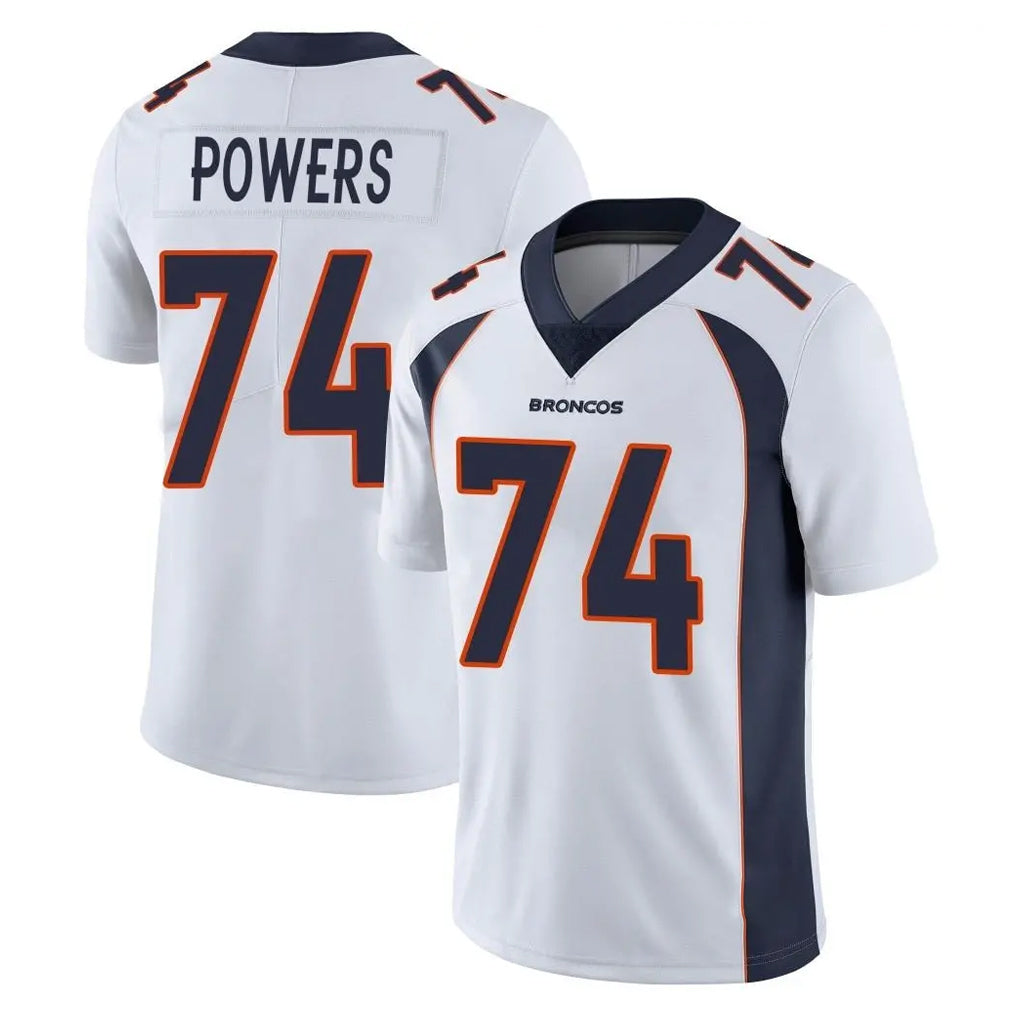 D.Broncos #74 Ben Powers Player White Vapor Untouchable Limited Home Game Odoa Stitched Jerseys