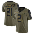 NY.Jets #21 Brandon Stephens Player Olive Salute To Service Limited Game Odoa Stitched Jerseys