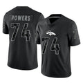 D.Broncos #74 Ben Powers Player Black Reflective Limited Odoa Stitched Jerseys