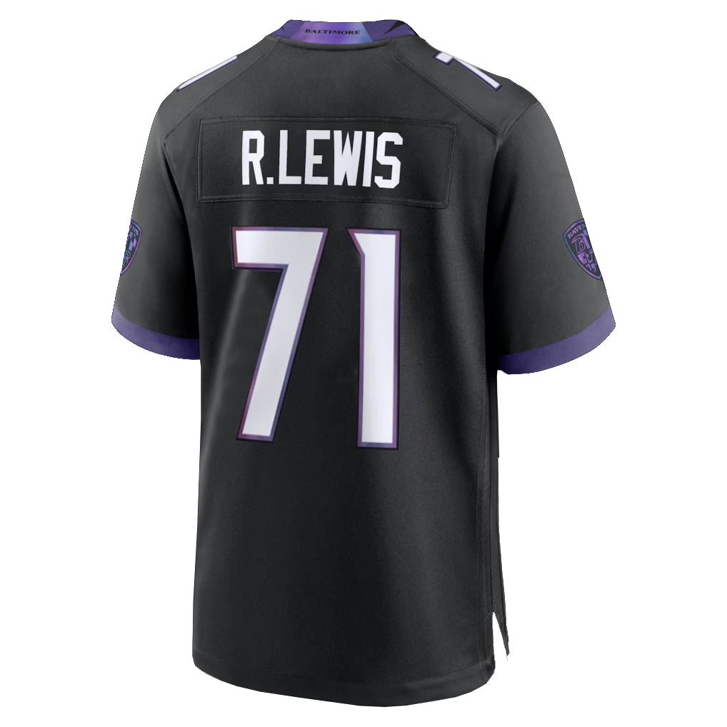 B.Ravens #71 Olaivavega Ioane Player Black Home Game Odoa Stitched Jerseys