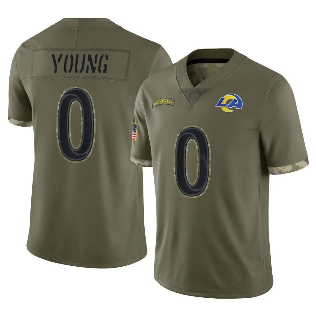 LA.Rams #0 Byron Young Player Olive Salute To Service Limited Odoa Stitched Jerseys