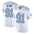 B.Bills #91 Ed Oliver Player White Rivalries Collection Limited Game Odoa Stitched Jerseys