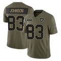 NO.Saints #83 Juwan Johnson Player Olive 2025 Salute To Service Limited Odoa Stitched Jerseys