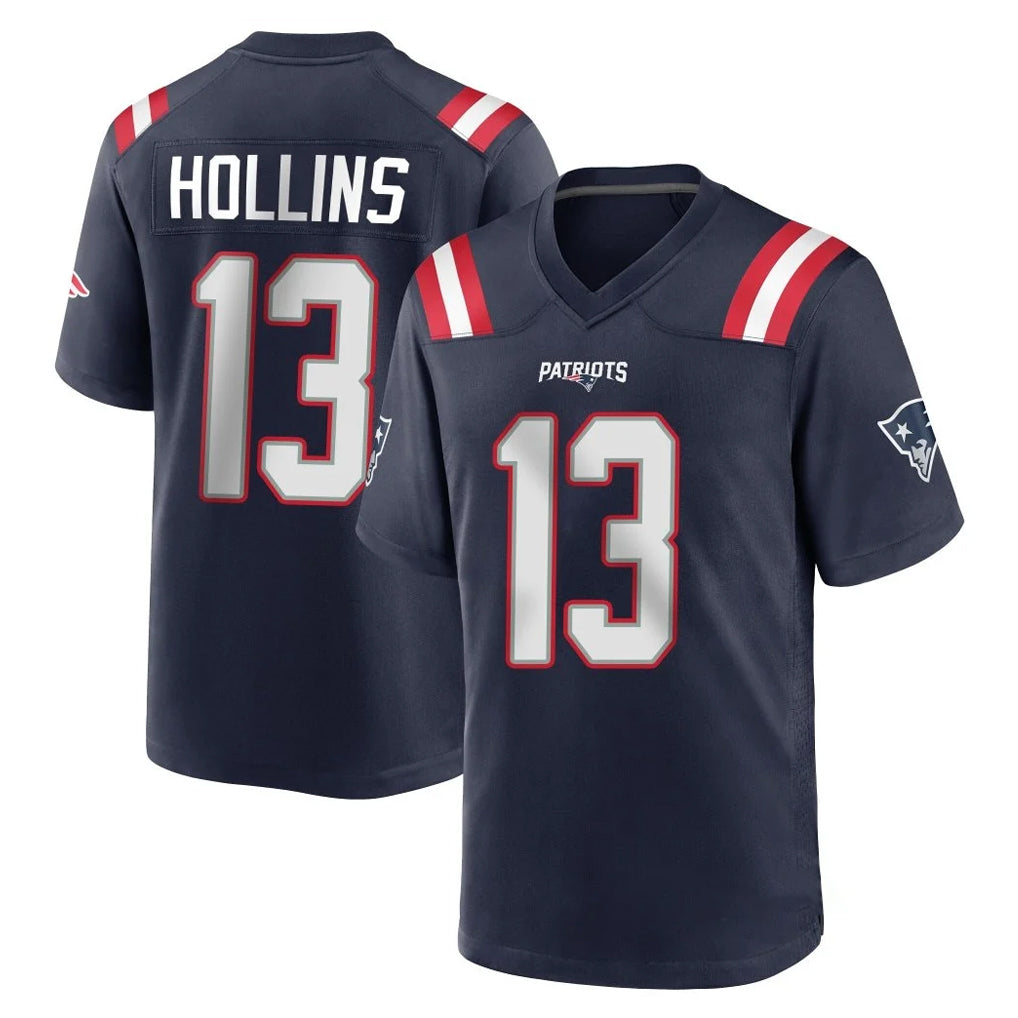 NE.Patriots #13 Mack Hollins Player Navy Home Game Odoa Stitched Jerseys