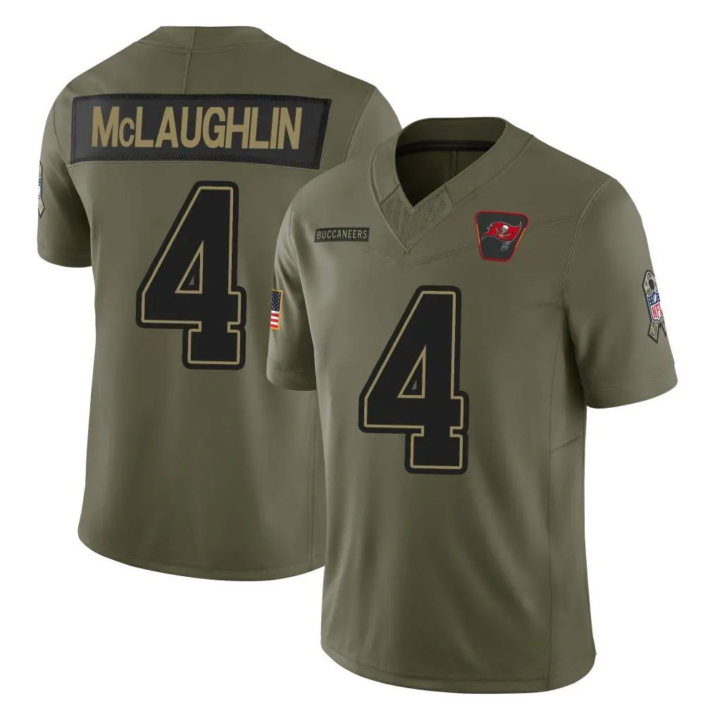 TB.Buccaneers #4 Chase McLaughlin Player Olive 2025 Salute To Service Limited Home Game Odoa Stitched Jerseys