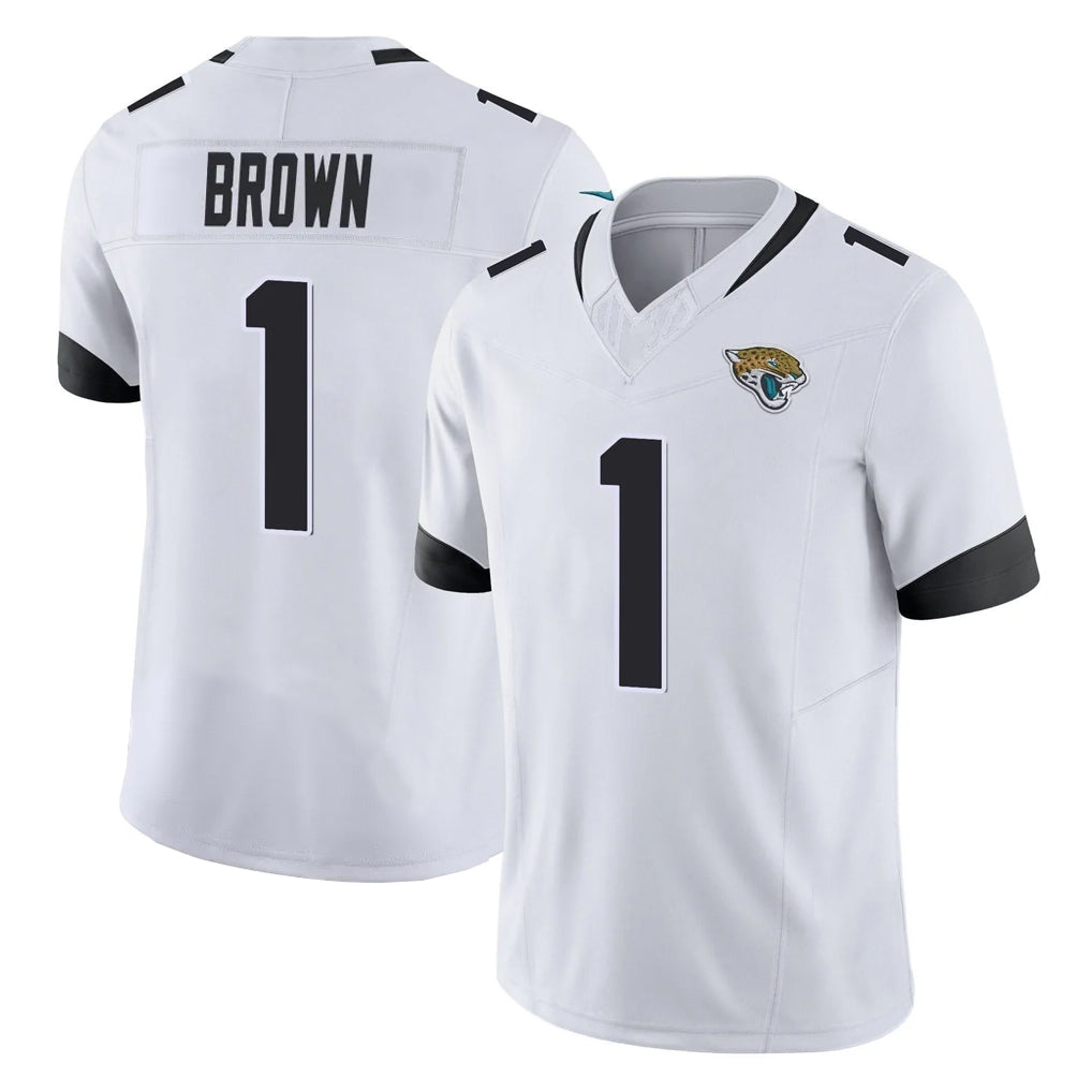 J.Jaguars #1 Montaric Brown Player White Vapor F.U.S.E. Limited Home Game Odoa Stitched Jerseys