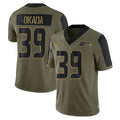 S.Seahawks #39 Ty Okada Player Olive Salute To Service Limited Game Odoa Stitched Jerseys