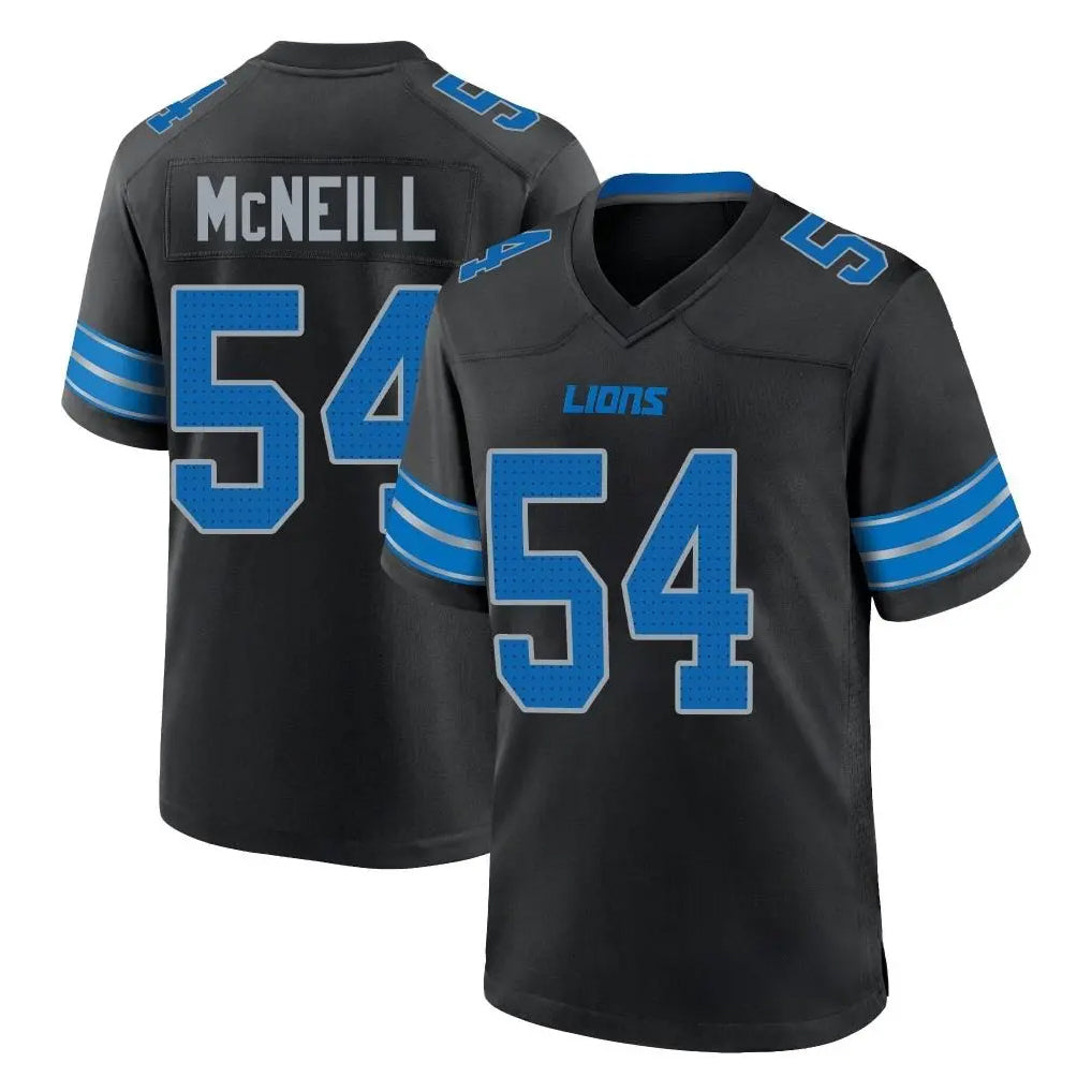 D.Lions #54 Alim McNeill Player Black Alternate Home Game Odoa Stitched Jerseys