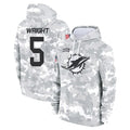 M.Dolphins #5 Jaylen Wright Player Arctic Camo Salute to Service Hoodies Limited Game Odoa Stitched Jerseys