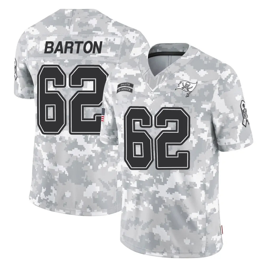 TB.Buccaneers #62 Graham Barton Player Arctic Camo Limited Salute To Service Home Game Odoa Stitched Jerseys