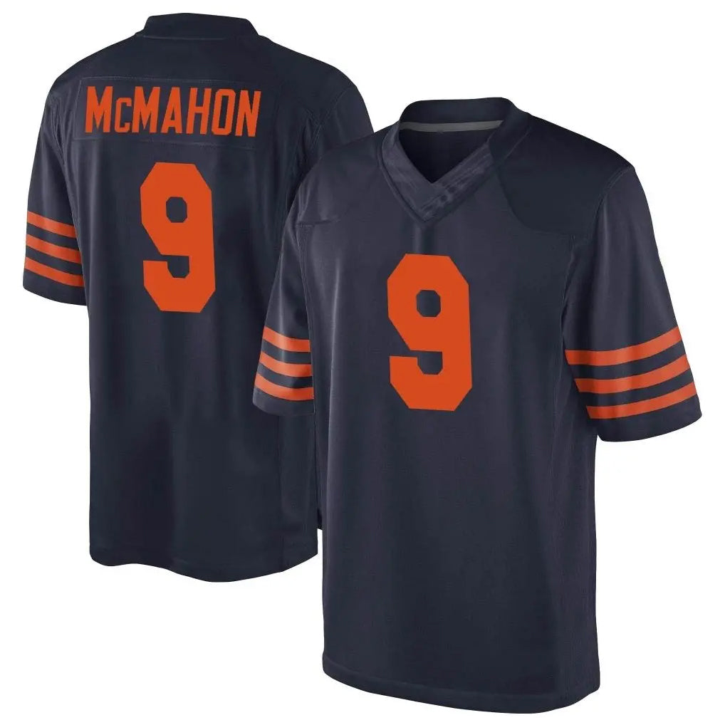 C.Bears #9 Jim McMahon Player Navy Blue Alternate Game Odoa Stitched Jerseys