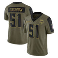 M.Vikings #51 Blake Cashman Player Olive Salute To Service Limited Game Odoa Stitched Jerseys