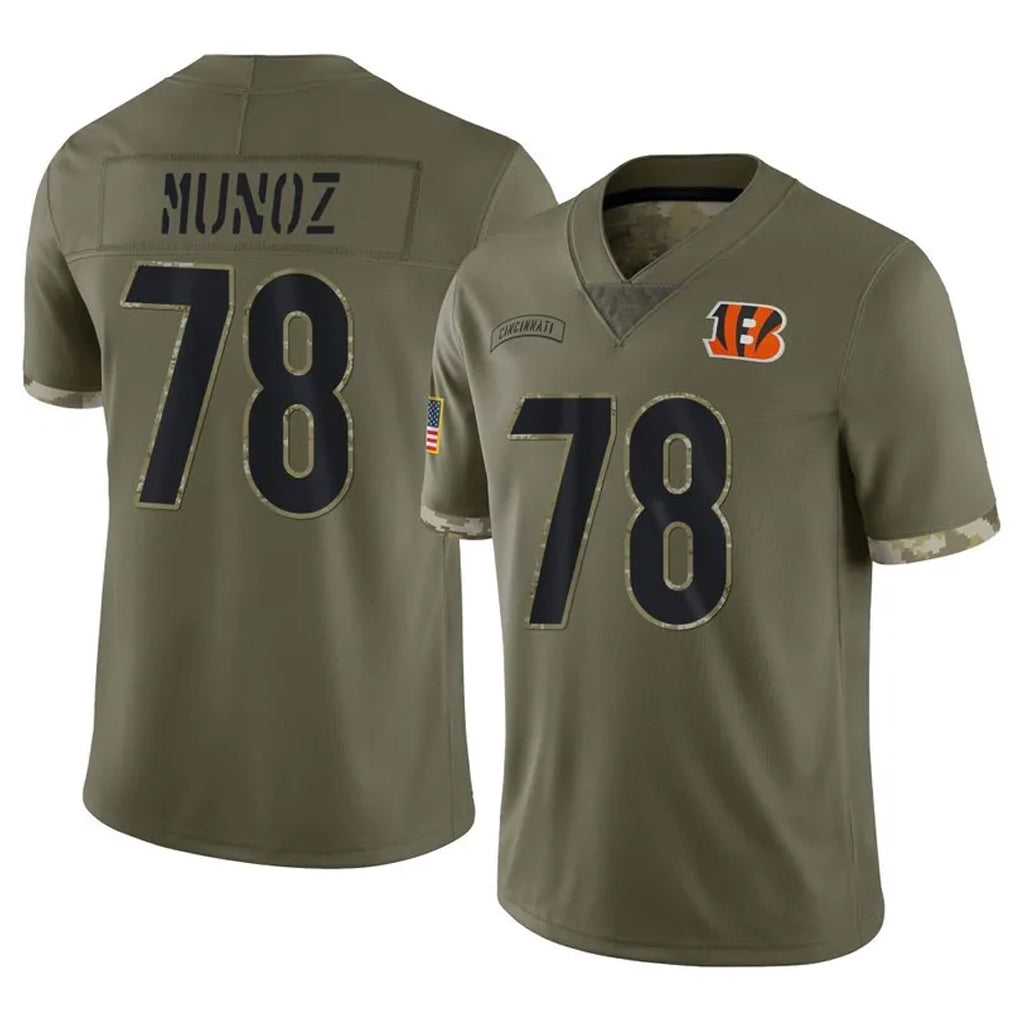C.Bengals #78 Anthony Munoz Player Olive Salute to Service Limited Game Odoa Stitched Jerseys