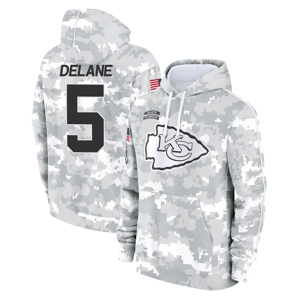 KC.Chiefs #5 Mansoor Delane Player Arctic Camo Salute to Service Hoodies Limited Game Odoa Stitched Jerseys