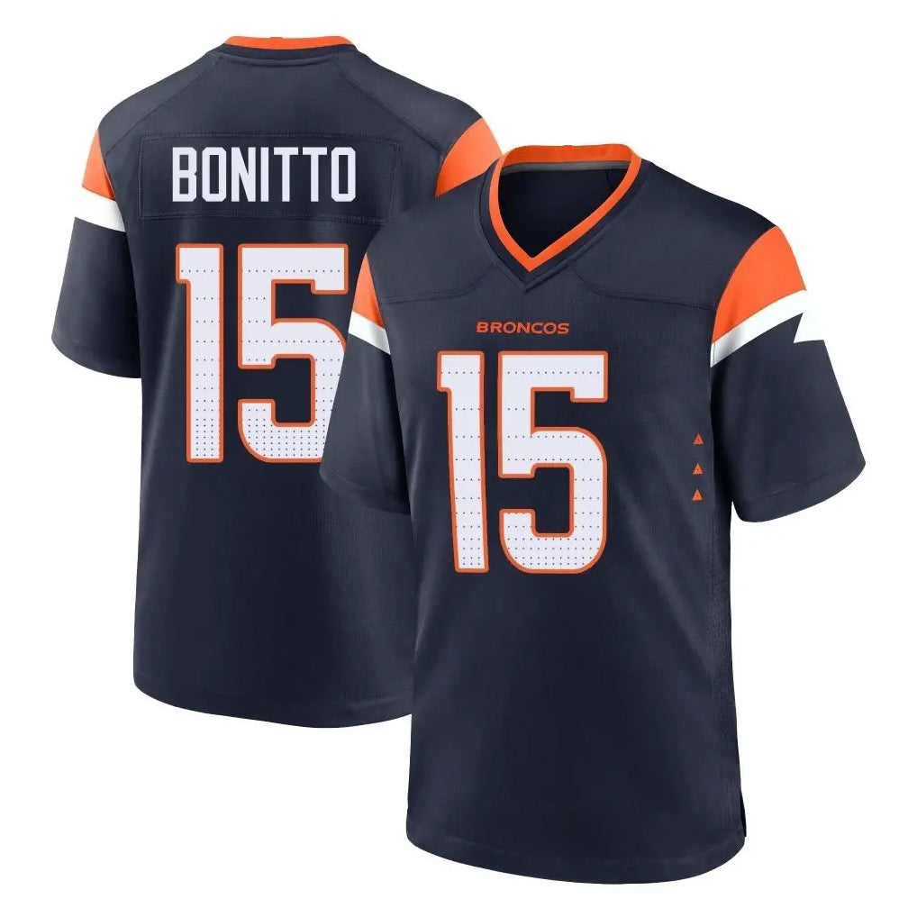D.Broncos #15 Nik Bonitto Player Navy Home Game Odoa Stitched Jerseys