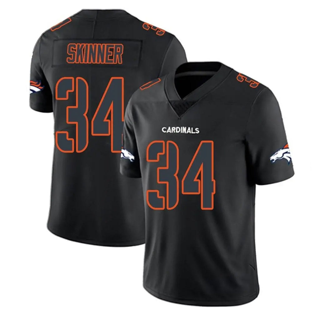 D.Broncos #34 JL Skinner Player Black Impact Limited Game Odoa Stitched Jerseys