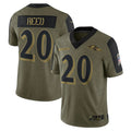 B.Ravens #20 Ed Reed Player Olive Salute To Service Limited Game Odoa Stitched Jerseys
