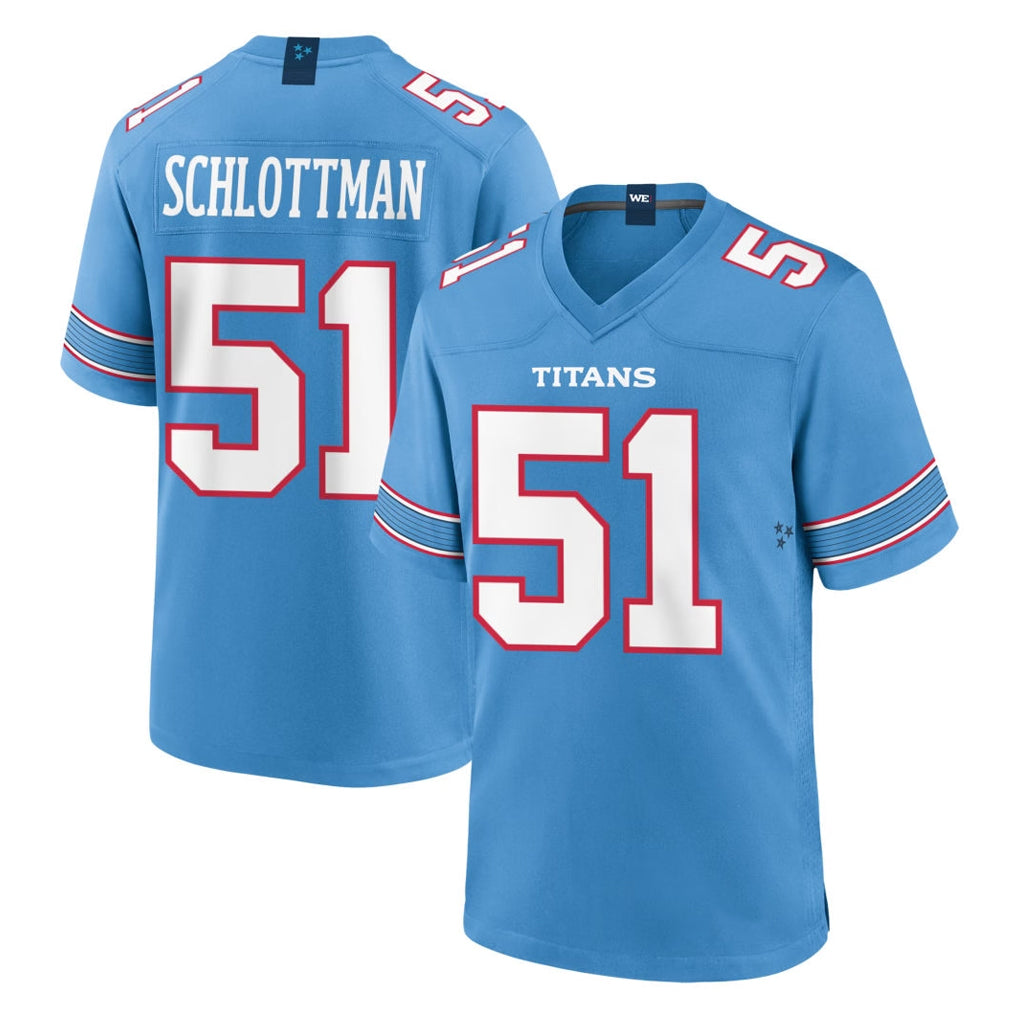 T.Titans #51 Austin Schlottmann Player Light Blue 2026 Game Home Odoa Stitched Jerseys