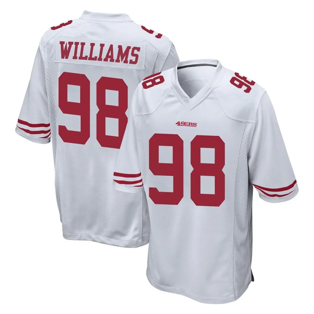 SF.49ers #98 Mykel Williams Player White Home Game Odoa Stitched Jerseys