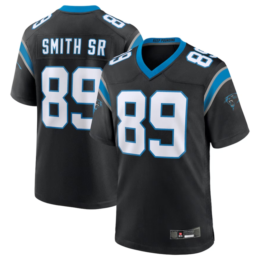 C.Panthers #89 Steve Smith Sr. Black Retired Player Home Game Odoa Stitched Jerseys