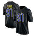 LA.Rams #91 Kobie Turner Player Black Fashion Limited Home Game Odoa Stitched Jerseys