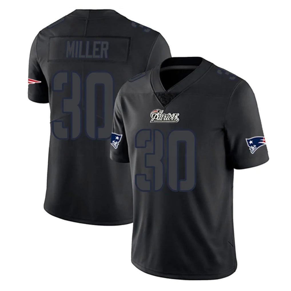 NE.Patriots #30 Jam Miller Player Black Impact LImited Home Game Odoa Stitched Jerseys