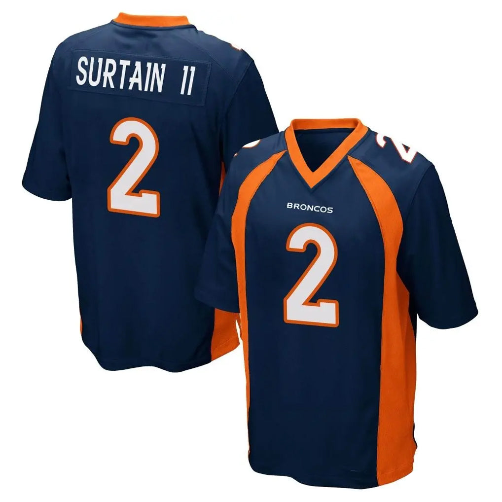 D.Broncos #2 Pat Surtain II Player Navy Game Odoa Stitched Jerseys